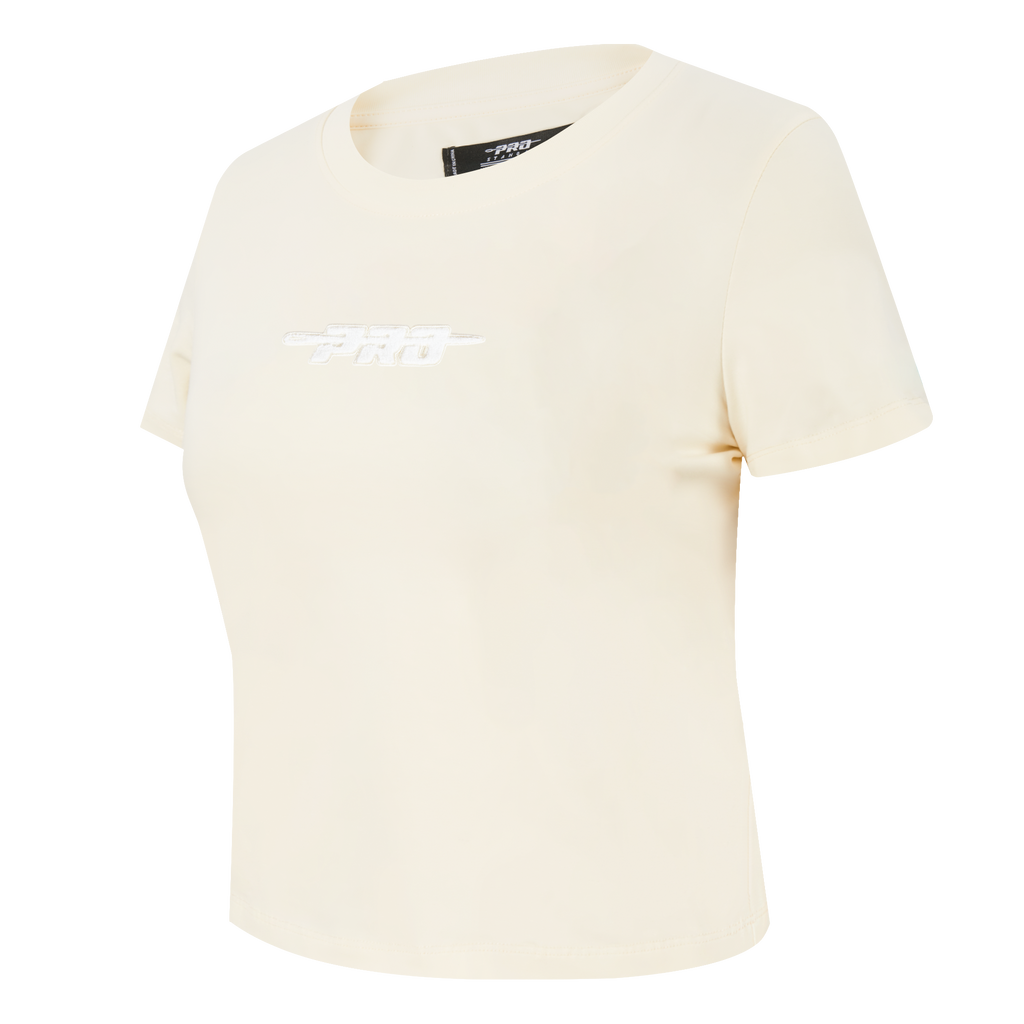 PRO STANDARD CLASSIC CHENILLE WHT LOGO WOMEN'S BABY DOLL TEE (EGGSHELL)