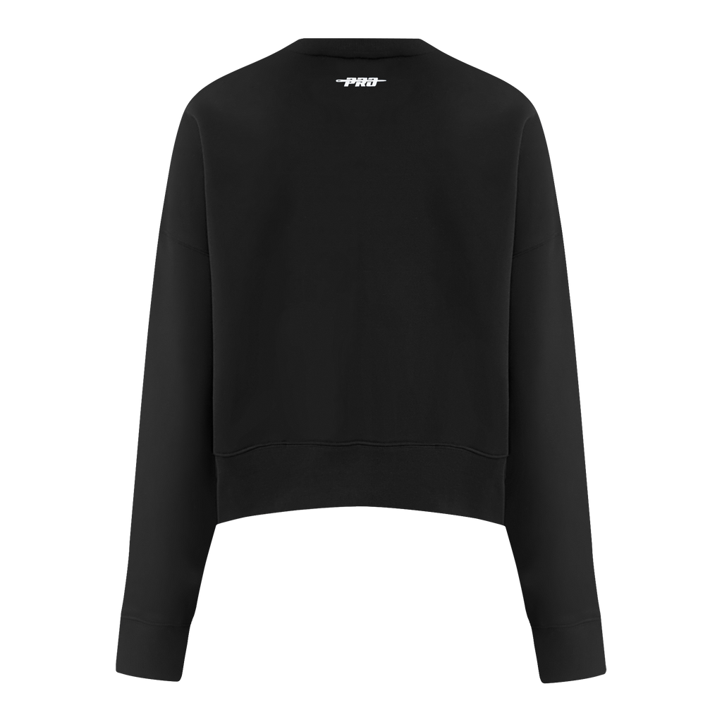 PRO STANDARD CLASSIC CHENILLE WHT LOGO WOMEN'S FLC CREWNECK (BLACK)