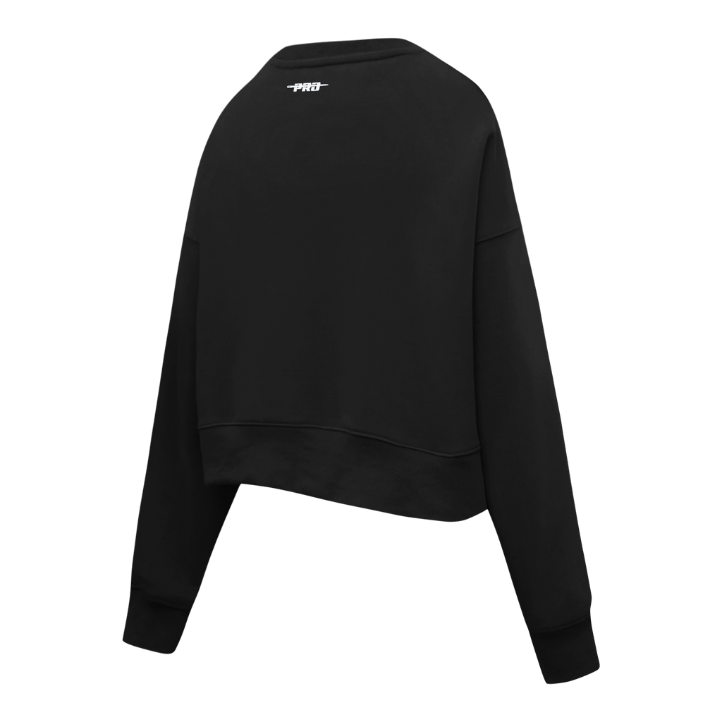 PRO STANDARD CLASSIC CHENILLE WHT LOGO WOMEN'S FLC CREWNECK (BLACK)