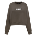 PRO STANDARD CLASSIC CHENILLE CHANDAIL À COL ROND EN MOLLETON À LOGO BLANC POUR FEMME (TAUPE FONCÉ)