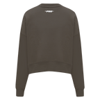 PRO STANDARD CLASSIC CHENILLE CHANDAIL À COL ROND EN MOLLETON À LOGO BLANC POUR FEMME (TAUPE FONCÉ)