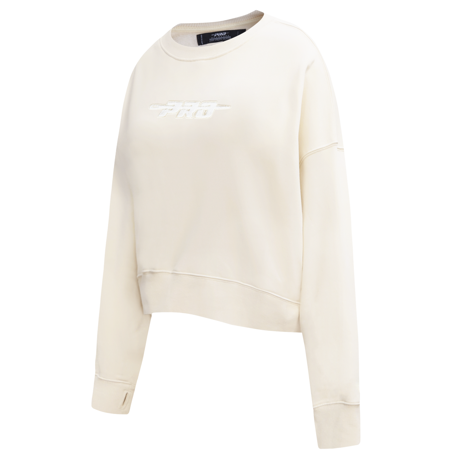 PRO STANDARD CLASSIC CHENILLE WHT LOGO WOMEN'S FLC CREWNECK (EGGSHELL)