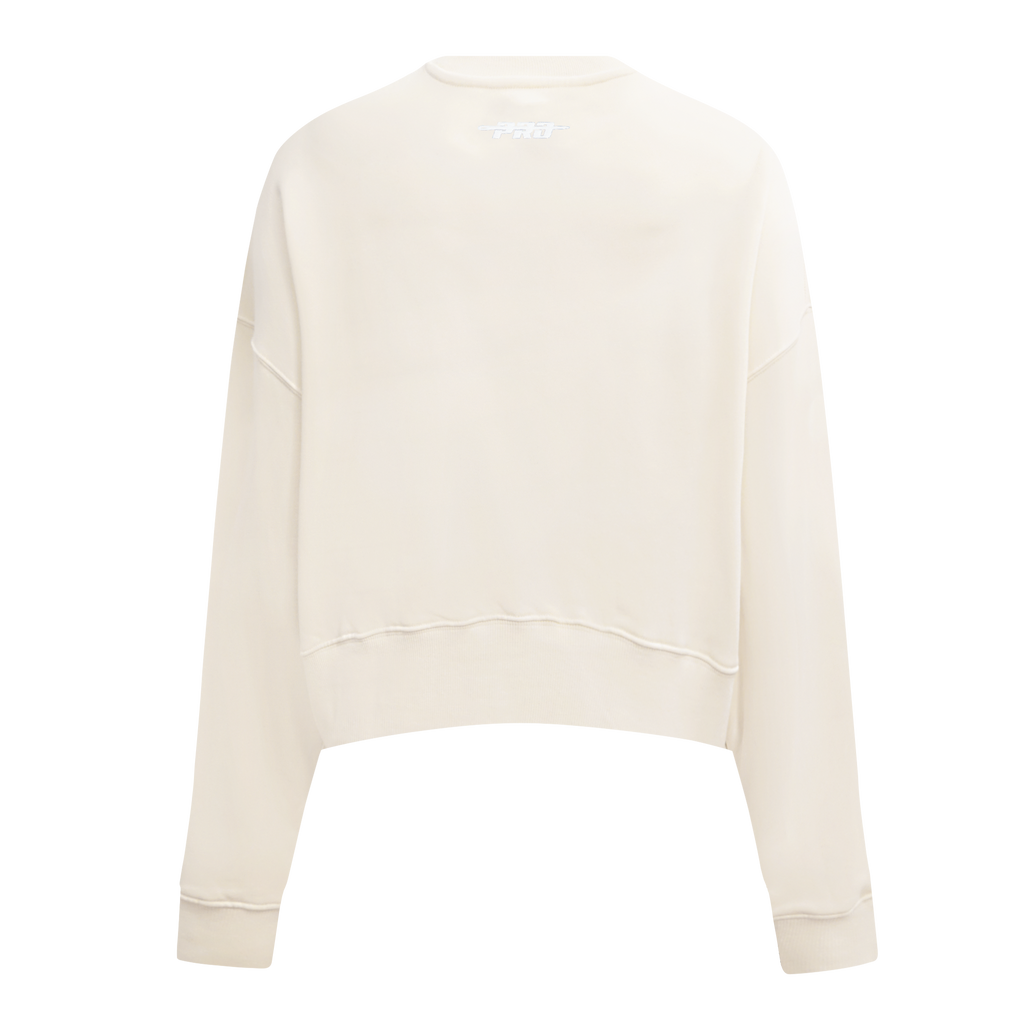 PRO STANDARD CLASSIC CHENILLE WHT LOGO WOMEN'S FLC CREWNECK (EGGSHELL)