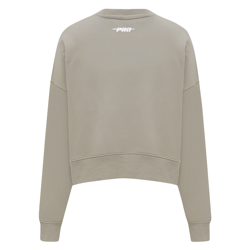 PRO STANDARD CLASSIC CHENILLE CHANDAIL À COL ROND EN MOLLETON À LOGO BLANC POUR FEMME (TAUPE)