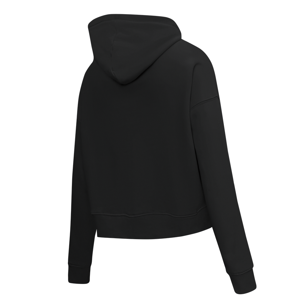 PRO STANDARD CLASSIC CHENILLE CHANDAIL À CAPUCHON COURT EN MOLLETON À LOGO BLANC POUR FEMME (NOIR)