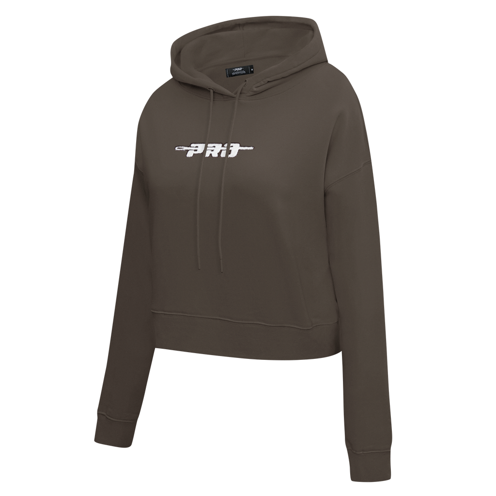 PRO STANDARD CLASSIC CHENILLE WHT LOGO WOMEN'S FLC CROPPED PO HOODIE (DARK TAUPE)