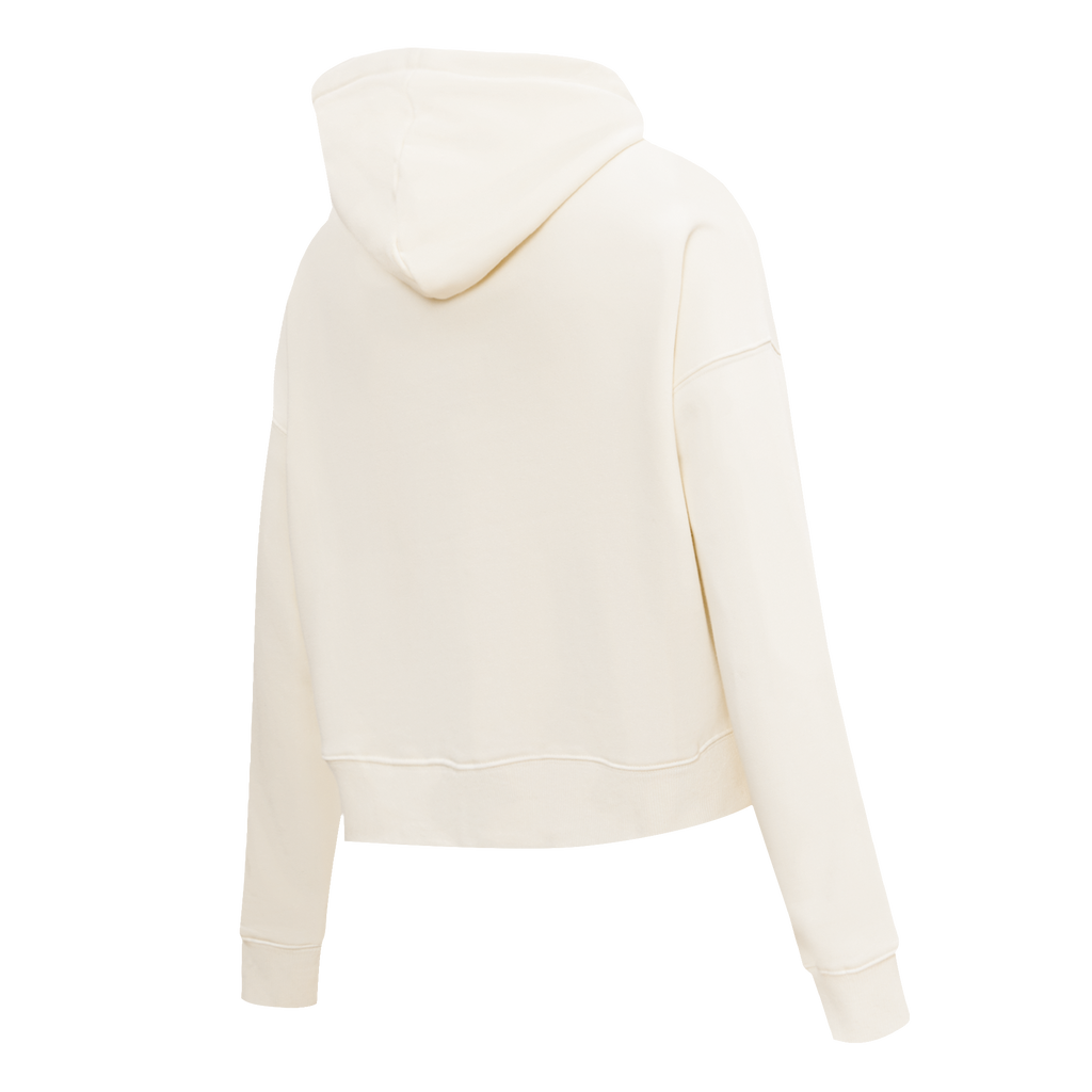 PRO STANDARD CLASSIC CHENILLE CHANDAIL À CAPUCHON COURT EN MOLLETON À LOGO BLANC POUR FEMME (COQUILLE D'ŒUF)
