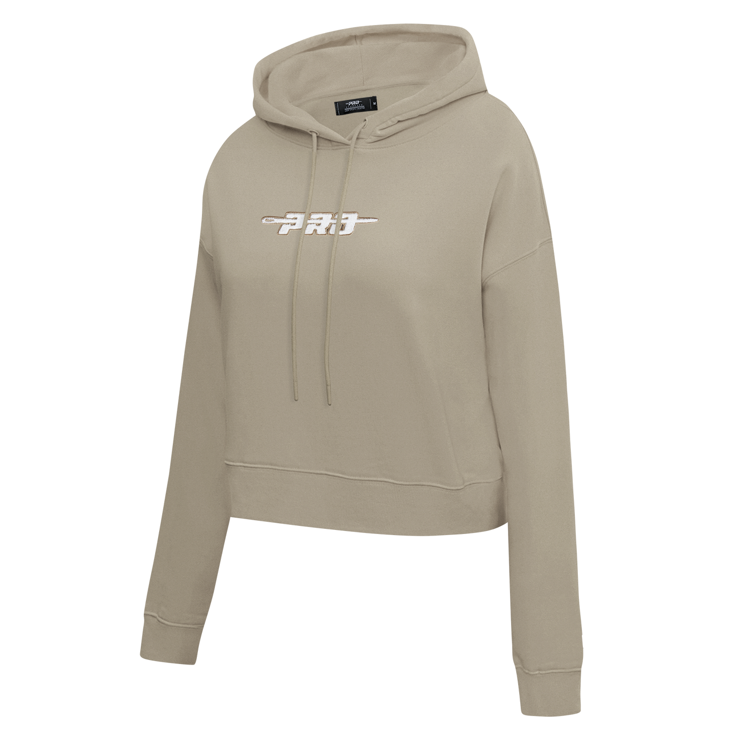 PRO STANDARD CLASSIC CHENILLE WHT LOGO WOMEN'S FLC CROPPED PO HOODIE (TAUPE)