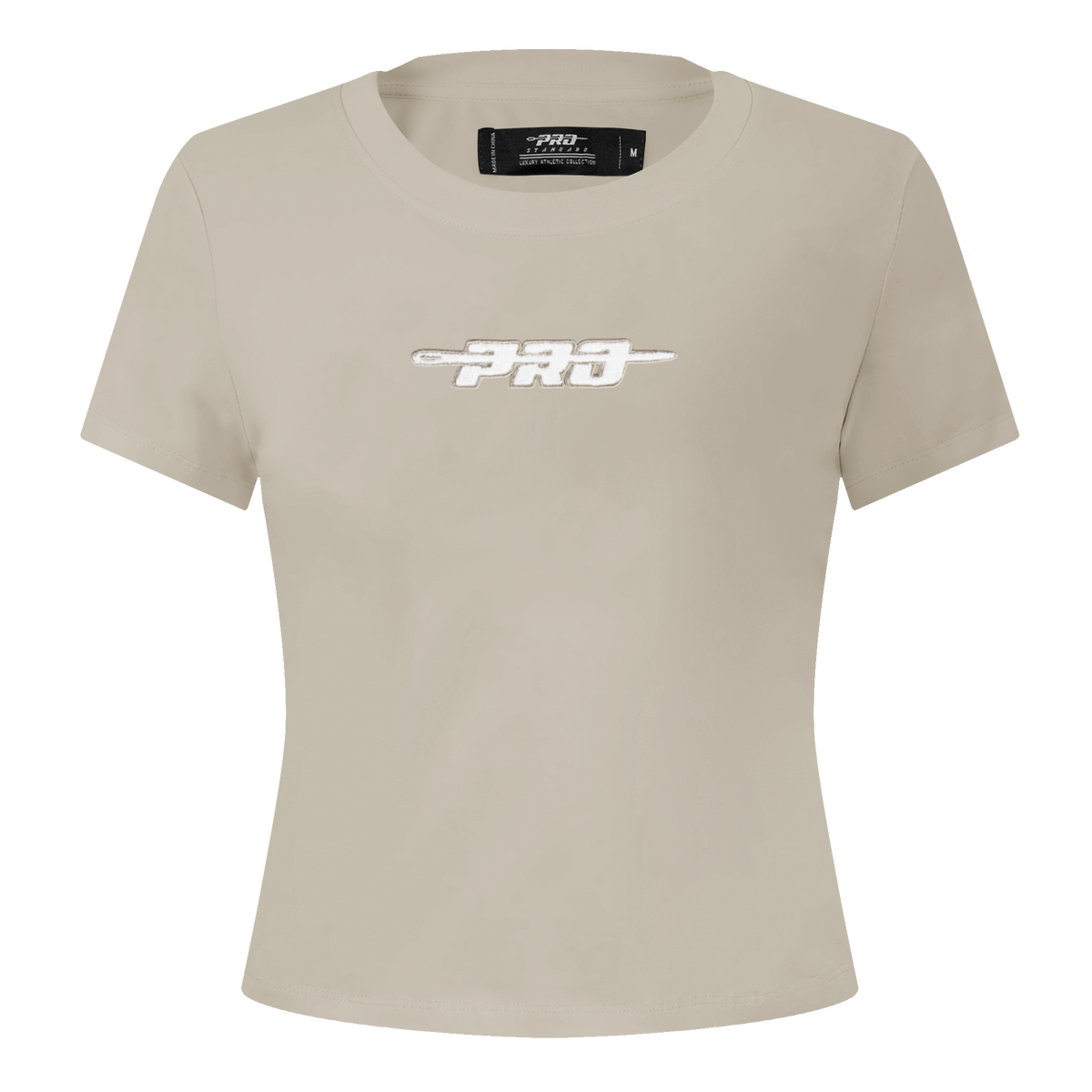 PRO STANDARD CLASSIC CHENILLE T-SHIRT BABY DOLL À LOGO BLANC POUR FEMME (TAUPE)