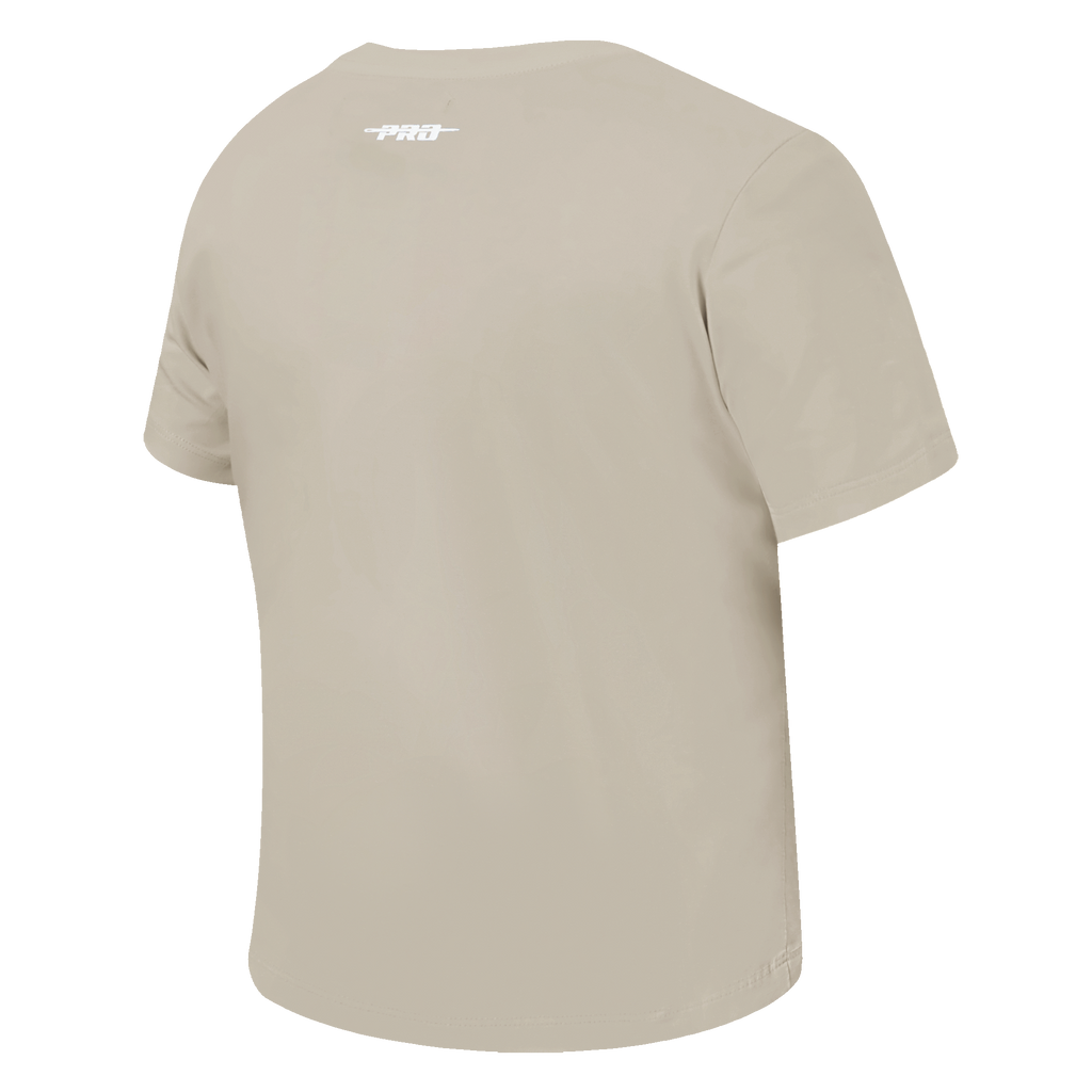 PRO STANDARD CLASSIC CHENILLE T-SHIRT BABY DOLL À LOGO BLANC POUR FEMME (TAUPE)