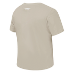PRO STANDARD CLASSIC CHENILLE T-SHIRT BABY DOLL À LOGO BLANC POUR FEMME (TAUPE)