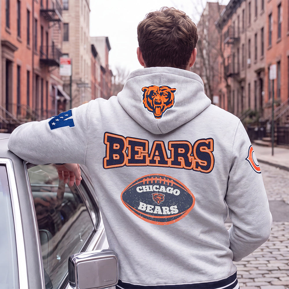 NFL CHICAGO BEARS CHANDAIL À CAPUCHON POUR HOMME (GRIS CHINÉ/MARINE MINUIT)