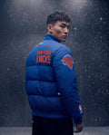 NBA NEW YORK KNICKS MEN'S PUFFER JACKET (ROYAL BLUE) lifestyle