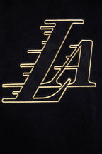 NBA LOS ANGELES LAKERS BLACK & GOLD MEN'S WOOL VARSITY JACKET (JET BLACK)