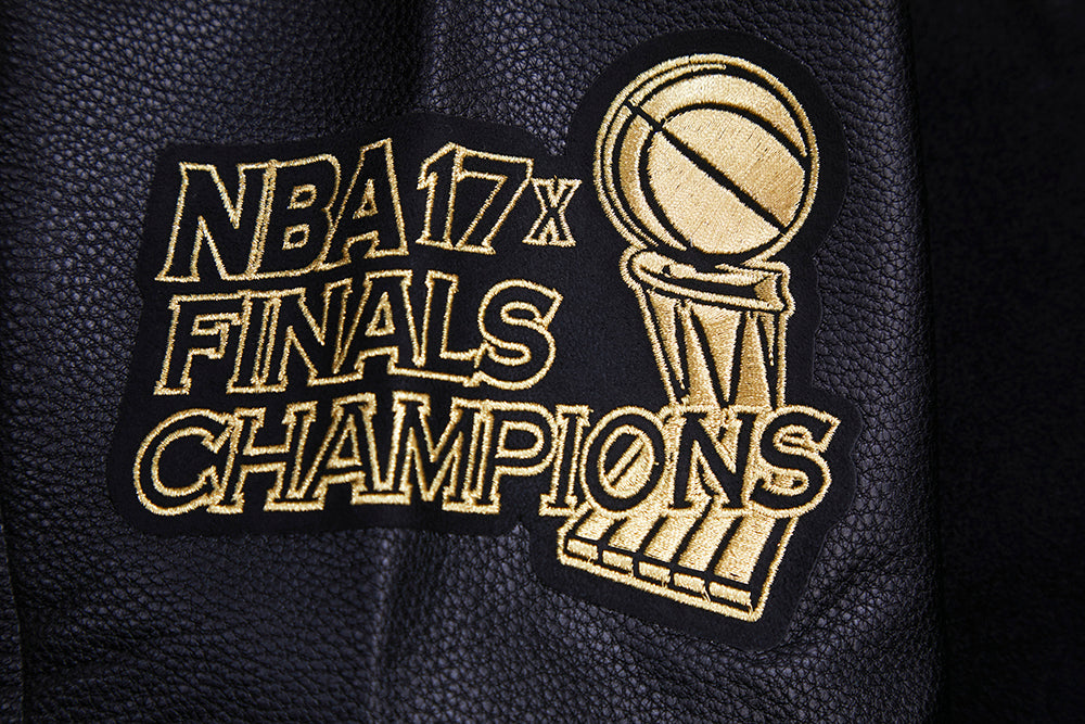 NBA LOS ANGELES LAKERS BLACK & GOLD MEN'S WOOL VARSITY JACKET (JET BLACK)