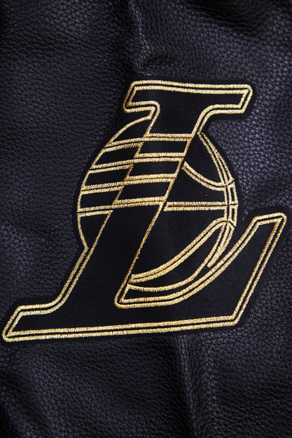 NBA LOS ANGELES LAKERS BLACK & GOLD MEN'S WOOL VARSITY JACKET (JET BLACK)